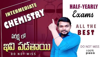 #makethingshappen INTERMEDIATE CHEMISTRY DAMN SURE QUESTIONS FOR HALF YEARLY EXAMS ||