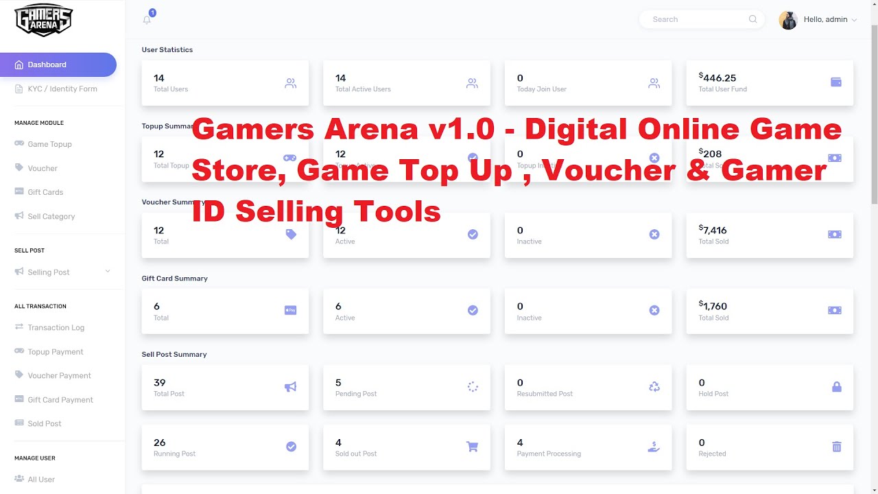 Gamers Arena v2.0 - Digital Online Game Store, Game Top Up , Voucher &  Gamer ID Selling Tools » Premium Scripts, Plugins & Mobile