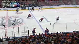 Nikita Zadorov hits against Draisatl and McDavid in game 4 vs Oilers (14 may 2024)