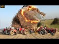 Mf 385 & Al Ghazi tractor extreme power | Many tractors pulling load sugarcane trolley | 4K Ultra HD