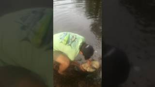 My Cousin Lee Ellis At Ches A Freakishly Huge Carp With His Bare Hands