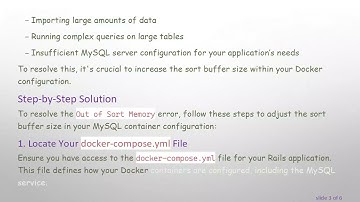 Resolving Out of Sort Memory Errors in MySQL with Docker-Compose