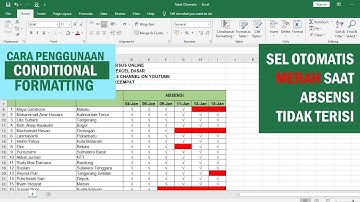 MENANDAI ABSENSI OTOMATIS DENGAN CONDITIONAL FORMATTING - TUTORIAL EXCEL 2016