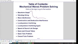Mechanical Waves Problem Solving