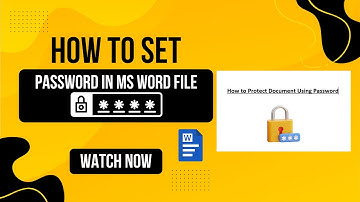 How to Set Password in MS Word File  | Protect Word Document with Password