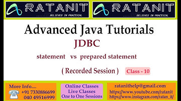 Advanced java Tutorials || JDBC || statement vs prepared statement || by Mr.Ratan || class-10