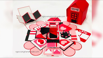 [idea] LOVE BOX NGÔI NHÀ (Phiên bản mới) || House Explosion Box - NGOC VANG Handmade