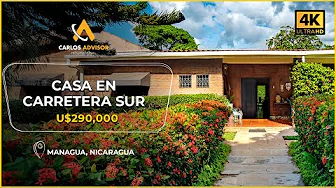 Casa en venta en Carretera Sur, Managua | 4 habitaciones + 2 terrazas | U$290,000