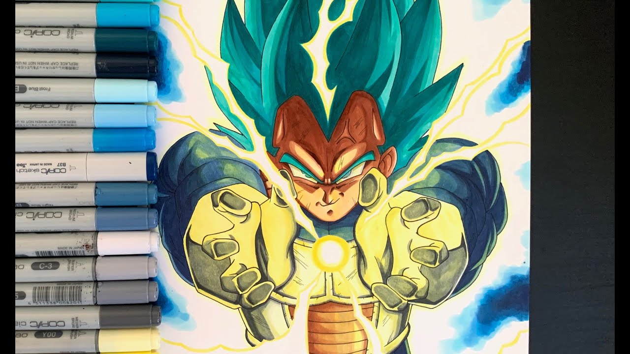 Drawing Vegeta Super Saiyan Blue, FINAL FLASH