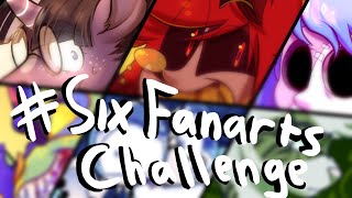 #SIXFANARTS CHALLENGE (actually not a challenge I draw fanart everyday it&#39;s a problem please help m-