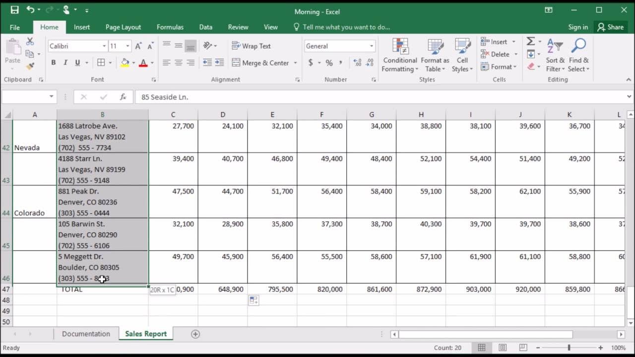217 how to format the monthly sales table in excel 2016 youtube