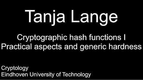 Cryptographic hash functions I - Practical aspects and generic hardness