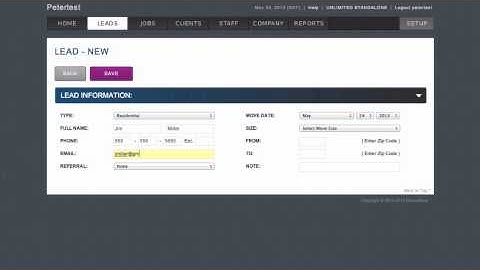 MoverBase Tutorial: Add a Lead