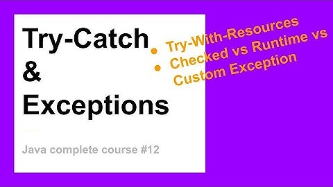 Try-Catch Block & Exceptions | Complete Java Course for Beginners #12