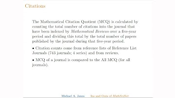 MathSciNet tutorial webinar with Michael Jones