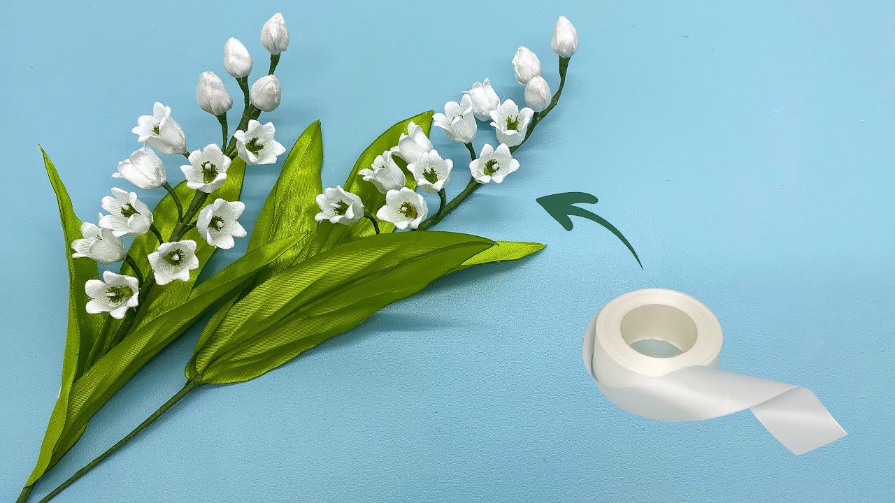 DIY | Lily Of The Valley Flower Making With Ribbon | Satin Ribbon ...