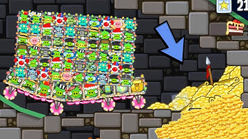 Bad Piggies - ALL DIFFERENT PIGGIES AND ALIEN PIGGIES FINDING GOLD IN LONGEST TRAIN!