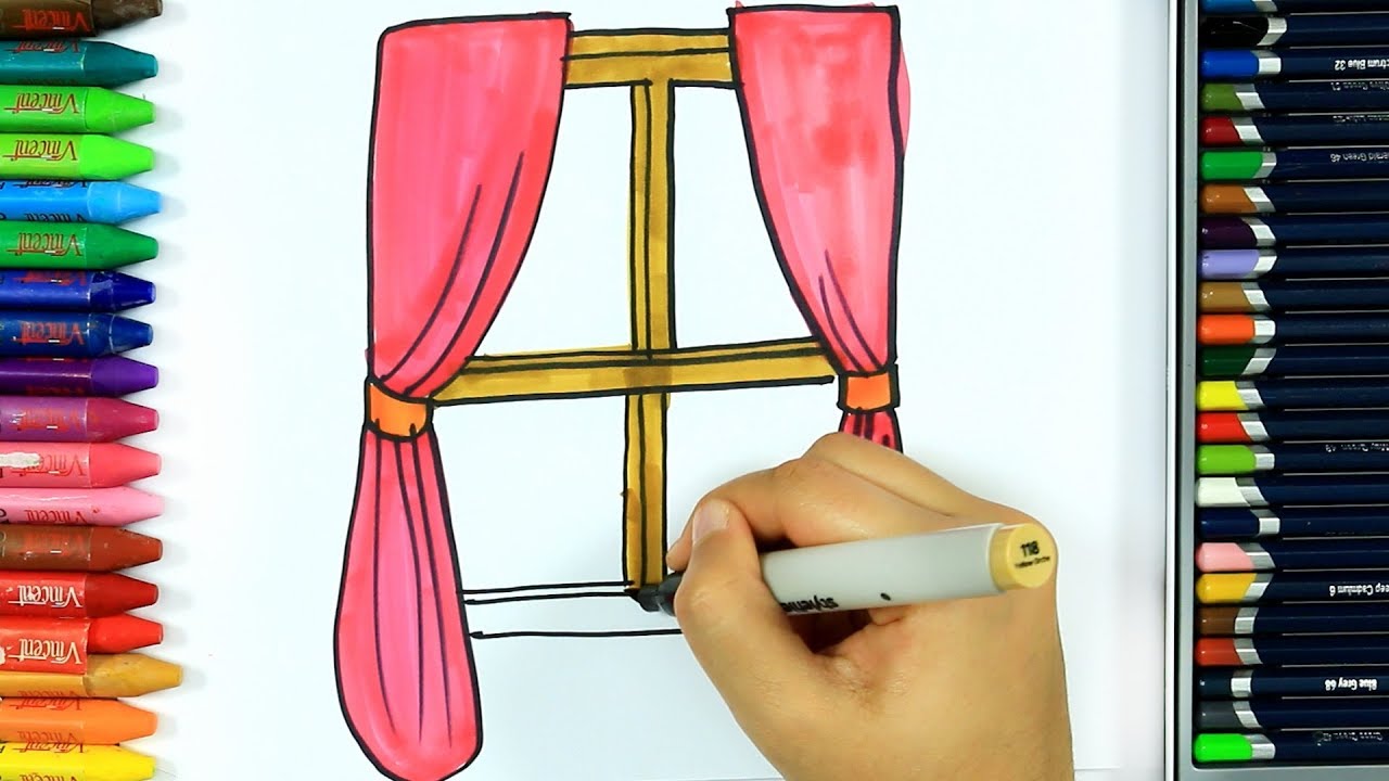 Dibujos para pintar 🏠| Dibujos para dibujar | Dibujos para colorear | Cómo dibujar  cortinas - thptnganamst.edu.vn