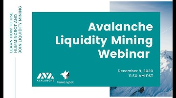Avalanche + Hummingbot liquidity mining webinar