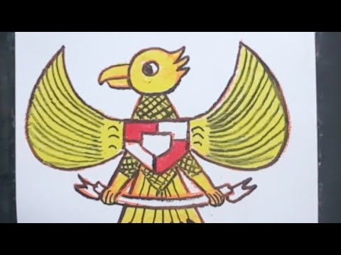 Cara gambar  burung  garuda  cara menggambar burung  garuda  