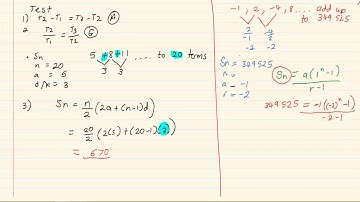 Grade 12 : Number Patterns :  Summary of Series lessons