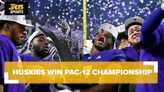 UW Huskies celebrate Pac-12 Championship win