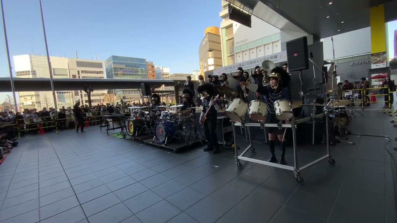 神戸弘陵学園高等学校　マーチングバンド　O-VILSと踊る吹奏楽エンタメ体験(番外編) 京都駅前広場