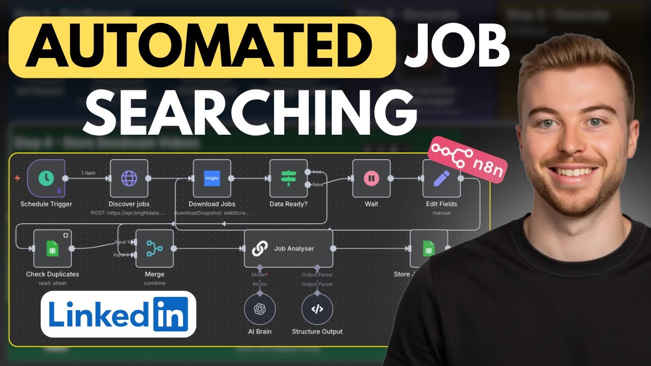 How I Made LinkedIn Job Hunting Super Easy with AI! (n8n + BrightData)