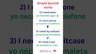 part -05; simple sentences in Spanish; #@chaitra