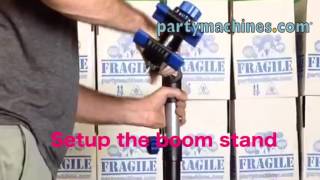 Foam Machine instructions - set-up the boom stand for a foam machine