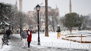 Istanbul Covered In Snow As Cold Snap Hits The City