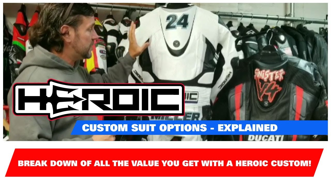 HEROIC Custom Motorcycle Race Suit Options Explained! - YouTube