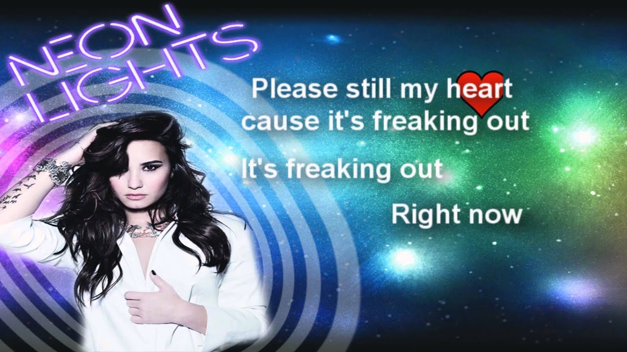 (HD) Demi Lovato Neon Light's LYRICS YouTube