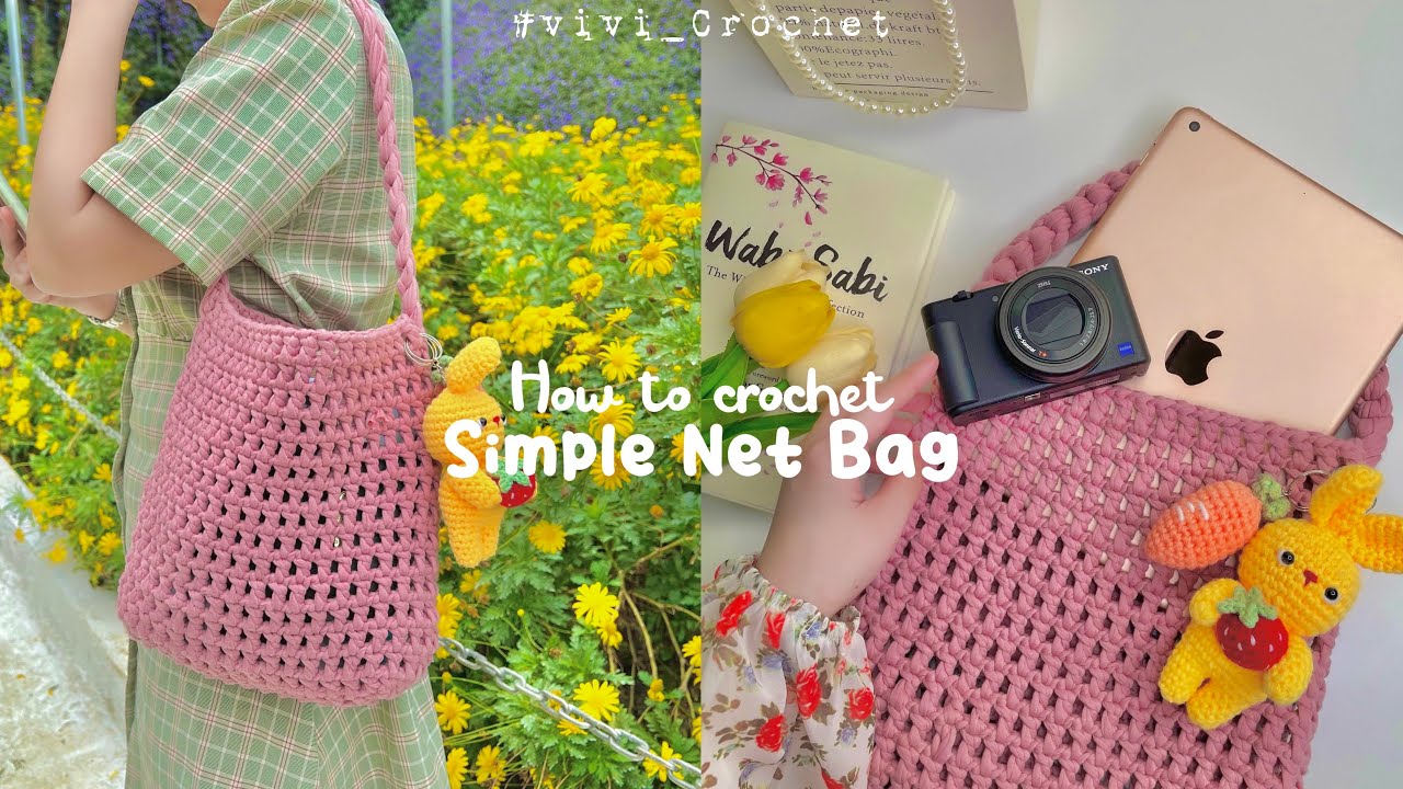 🥕How To Crochet Net Bag | Simple Crochet Bag🥕