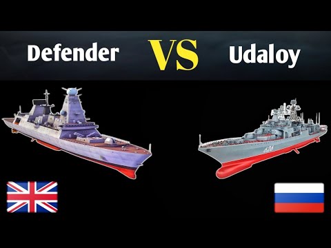 British HMS Defender VS Russian Udaloy Class Destroyer