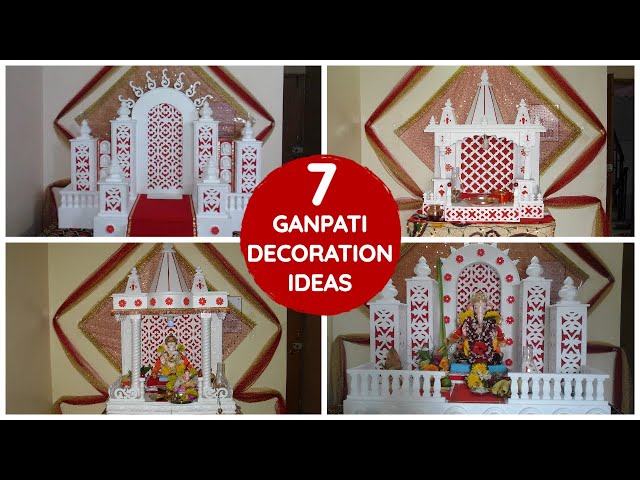 Ganpati decoration idea for home | Ganpati decoration design, Cardboard  crafts decoration, Ganpati decoration theme