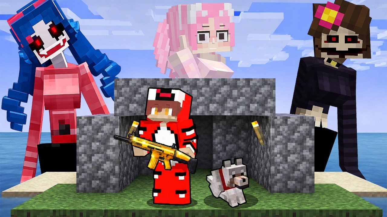 Atrapado en una ISLA DESIERTA de SOLO CHICAS de TERROR en Minecraft...👩🏻💀