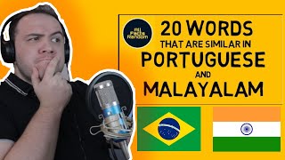 Brazilian reacts to 20 similar words in PORTUGUESE and MALAYALAM | All Facts Random