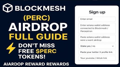 ⭐ Blockmesh (PERC) Airdrop Full Guide | Don’t Miss FREE $PERC Tokens!”