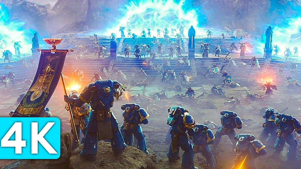Warhammer 40K Ultramarines Vs Chaos Space Marines Army Battle Scene 4K ...