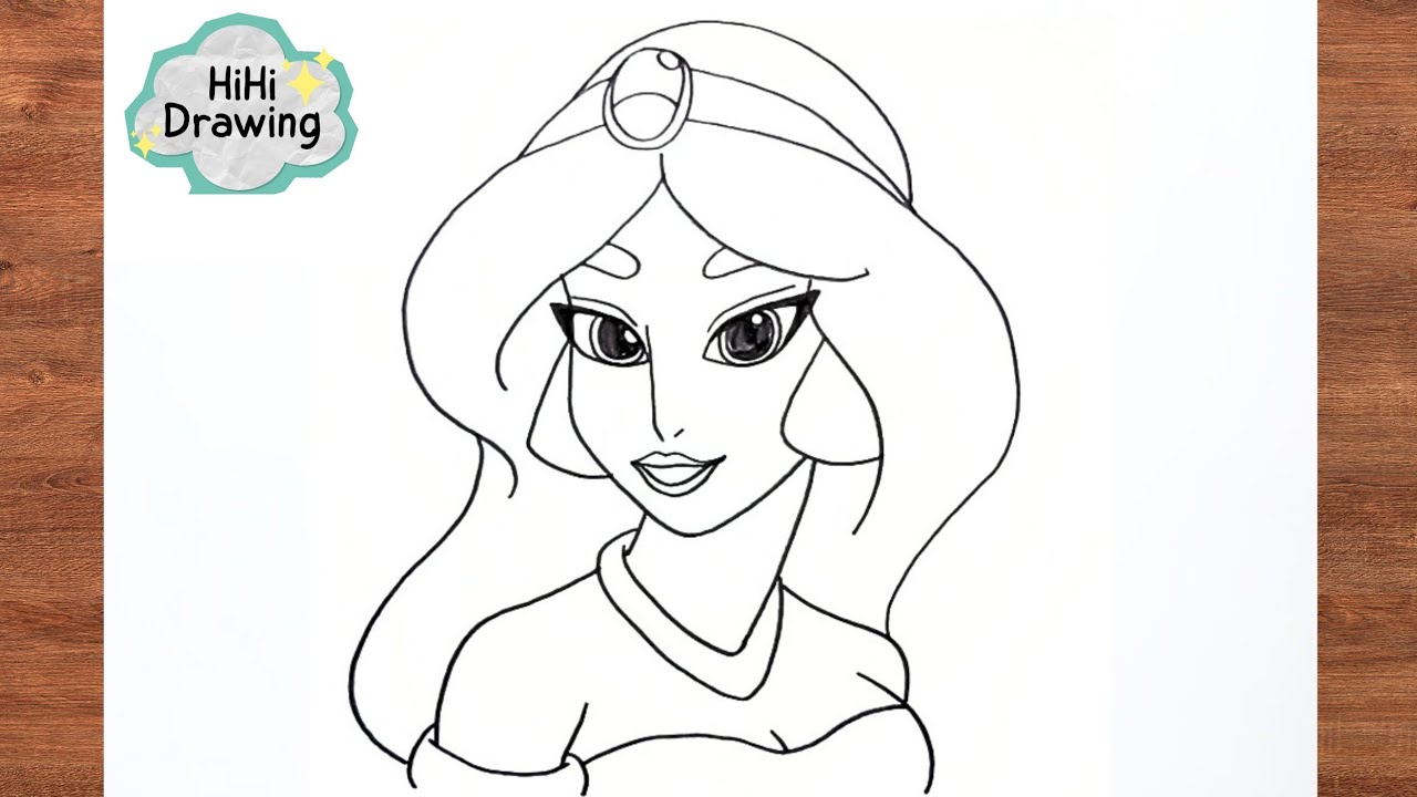 How to Draw Jasmine From Aladdin | Easy Drawing Step by Step
