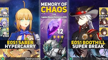 E0S1 Saber Hypercarry & E0S1 Boothill Super Break | MOC 12 | Honkai: Star Rail 3.4