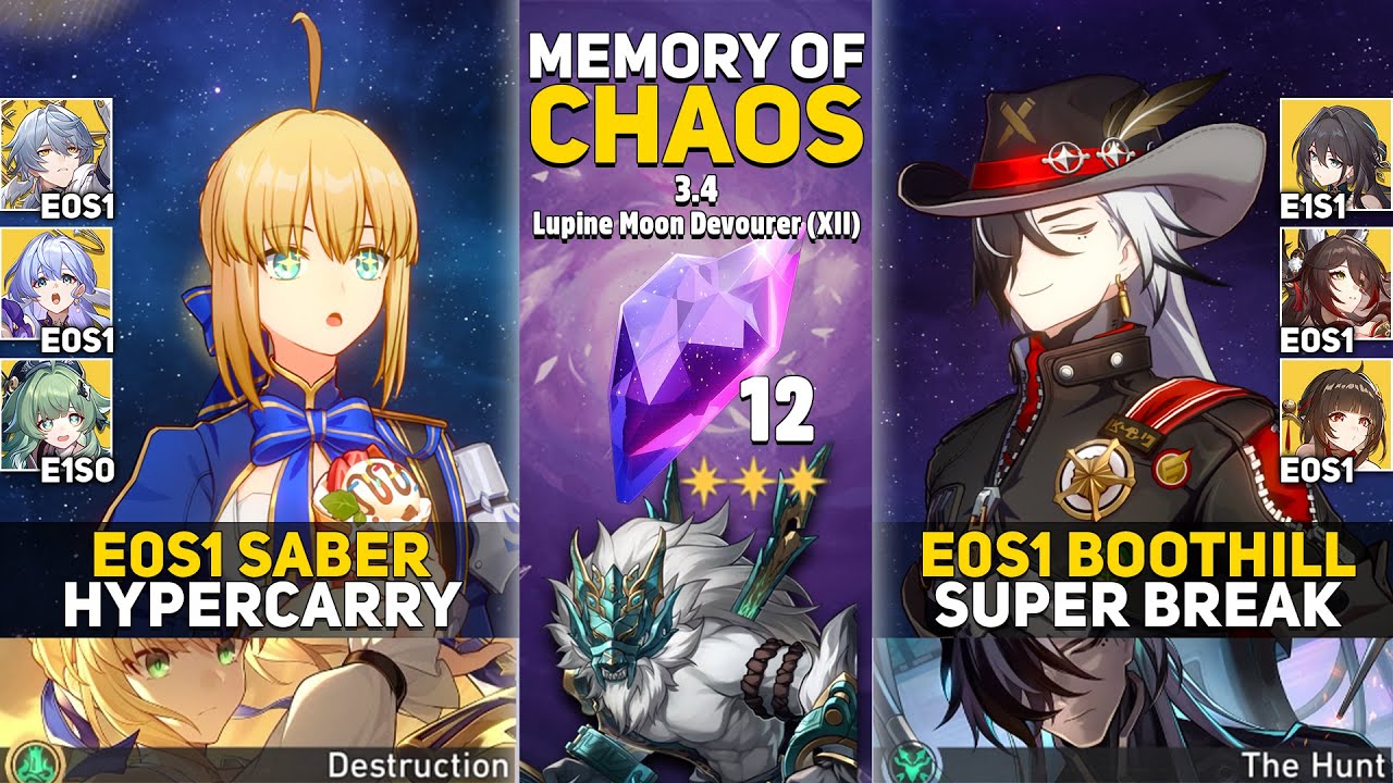 E0S1 Saber Hypercarry & E0S1 Boothill Super Break | MOC 12 | Honkai: Star Rail 3.4