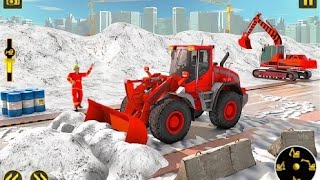 Snow Offroad Road Construction Simulator 3D ❄️ Heavy Excavator Gameplay Android (New Level) screenshot 1