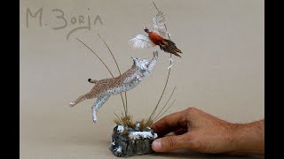 ESCULTURA LINCE BOREAL vs FAISÁN escala 1:10