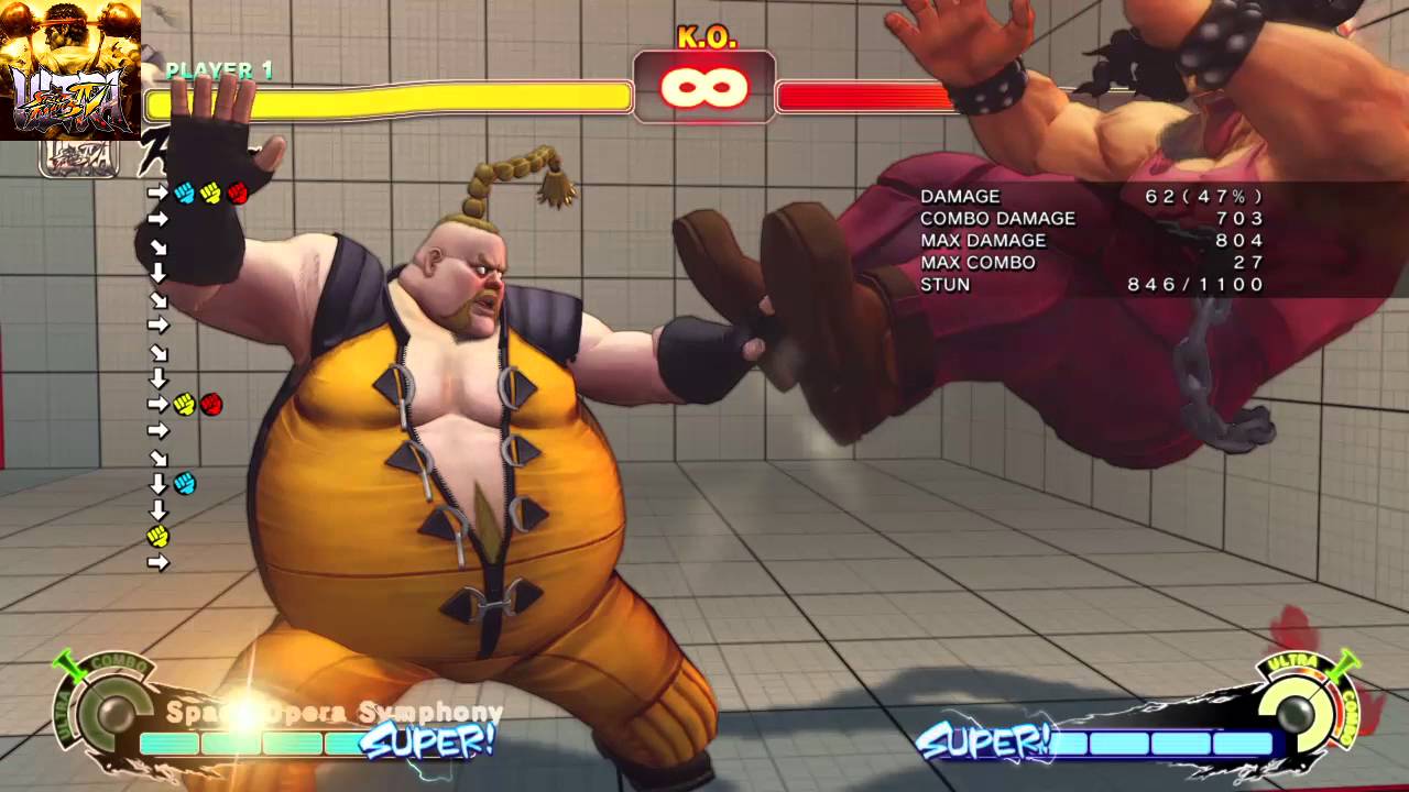 USF4: 825 damage Rufus combo