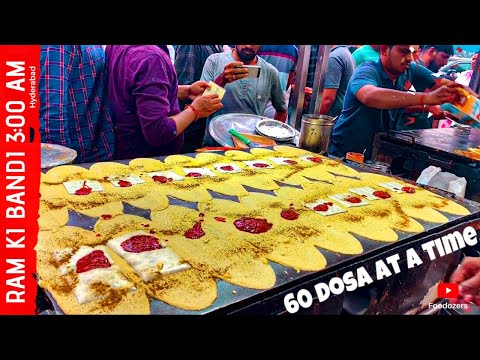 HYDERABAD famous Ram ki Bandi || Full making of dosa #hyderabadstreetfood 50₹ ultimate breakfast