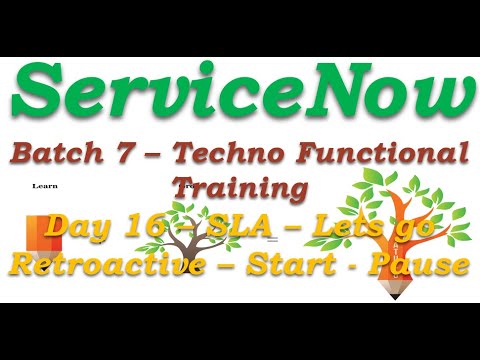 Batch 7 || Day 16 || SLA - Retroactive Start & Pause || Techno Functional Training || English