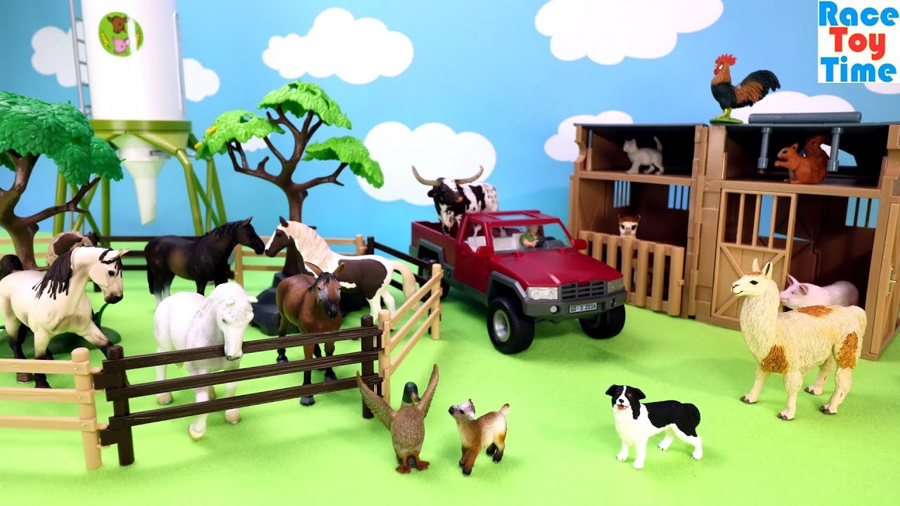 Farm Animals Toys In The Barn Playset Fun Learn Animal Names For