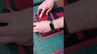 Making a Leather Zipper Pouch with returned edges technique. Leathers from buyleatheronline.com